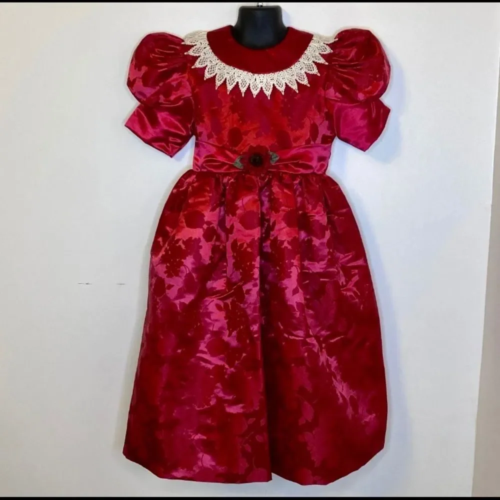 Vintage 1990s Jayne‎ Copeland Floral Brocade Holiday Dress